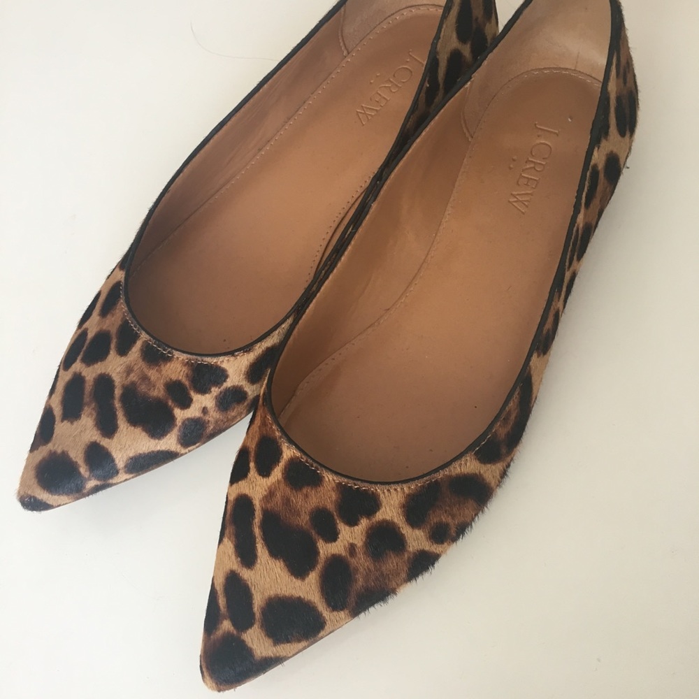 J. Crew Marina calfhair pointy toe flats